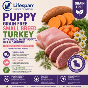 small breed puppy turkey with duck, sweet potato, dill & camomile